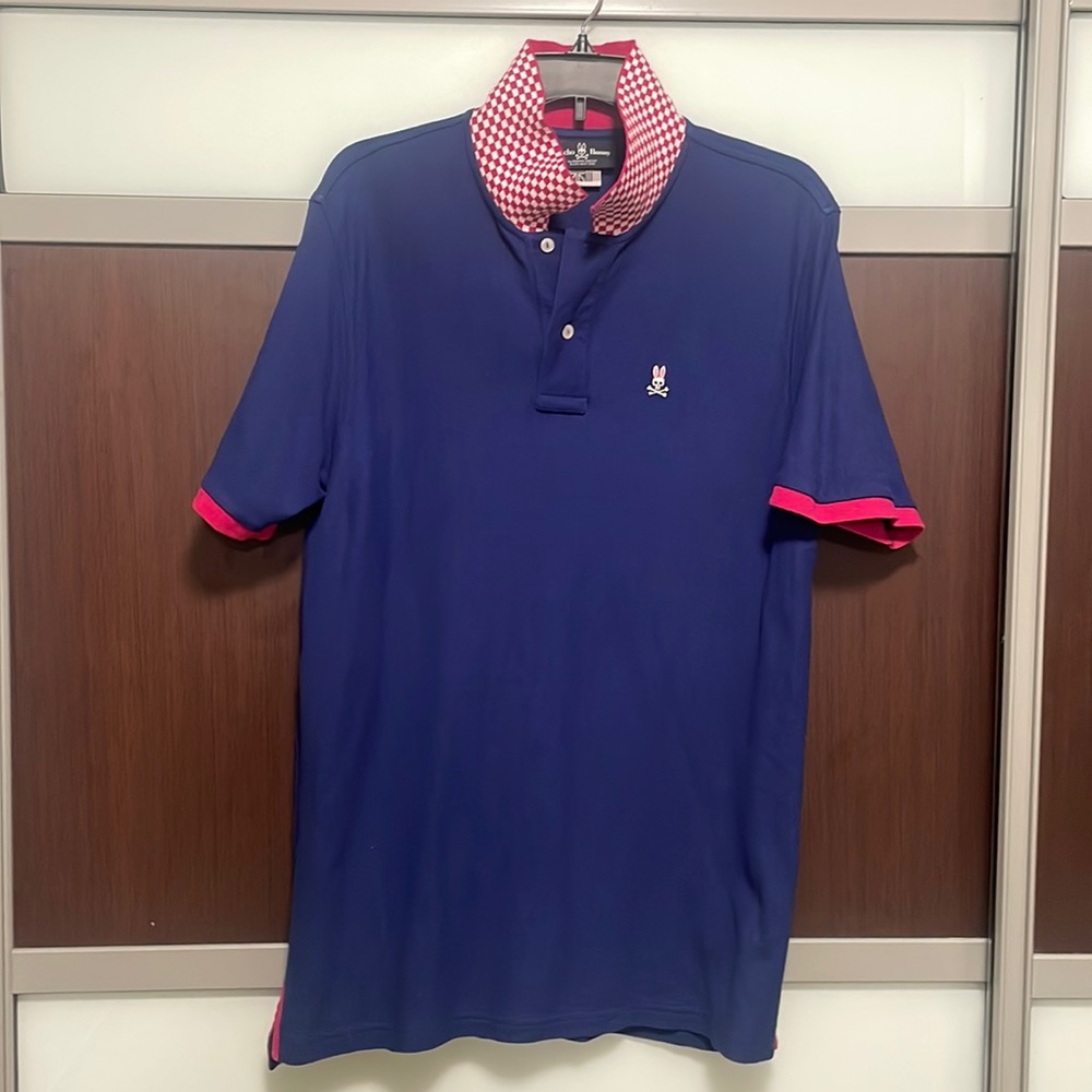 Blue & magenta Psycho Bunny Polo size 6
